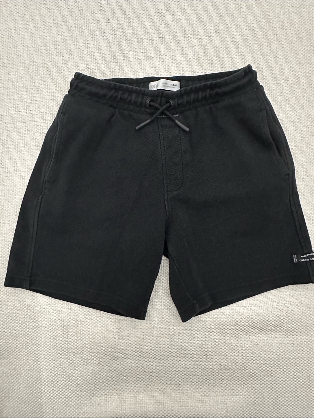 Zara Black Kids Drawstring Casual Shorts